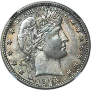 1915 Barber Quarter MS63 NGC