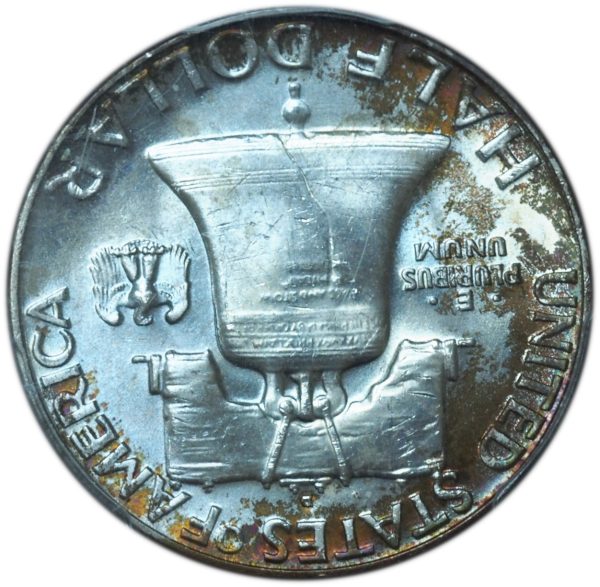 1957-D Franklin Half Dollar MS66 FBL PCGS Incredible Toning