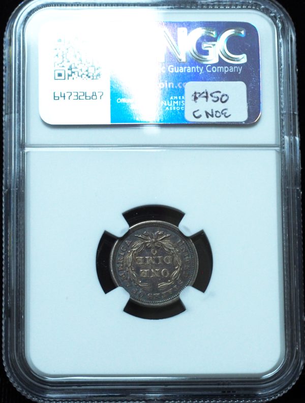 1854-O Seated Liberty Dime Arrows AU58 NGC