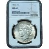 1934 Peace Dollar MS62 NGC