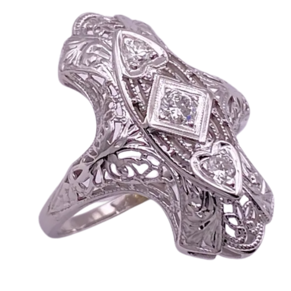 .24ctw Art Deco Diamond Ring 18K (1)