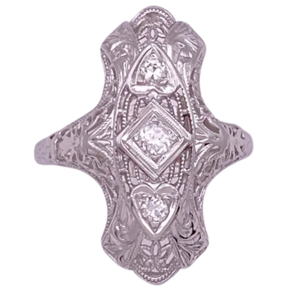 .24ctw Art Deco Diamond Ring 18K