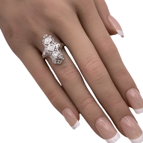 .24ctw Art Deco Diamond Ring 18K (3)