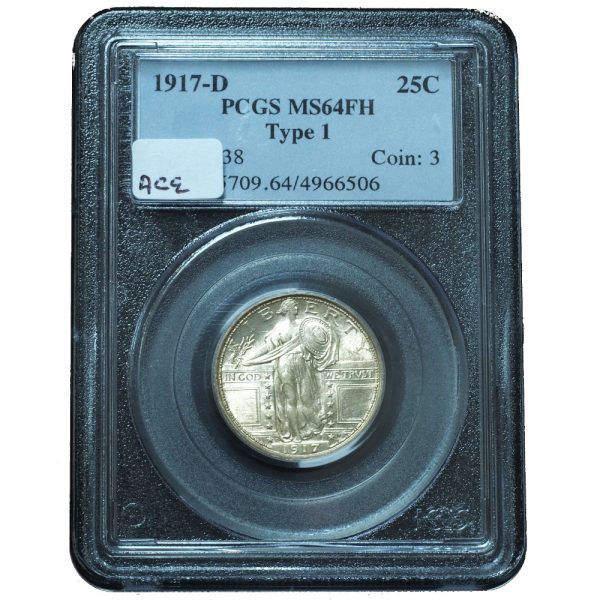 1917-D Standing Liberty Quarter Type 1 MS64FH PCGS