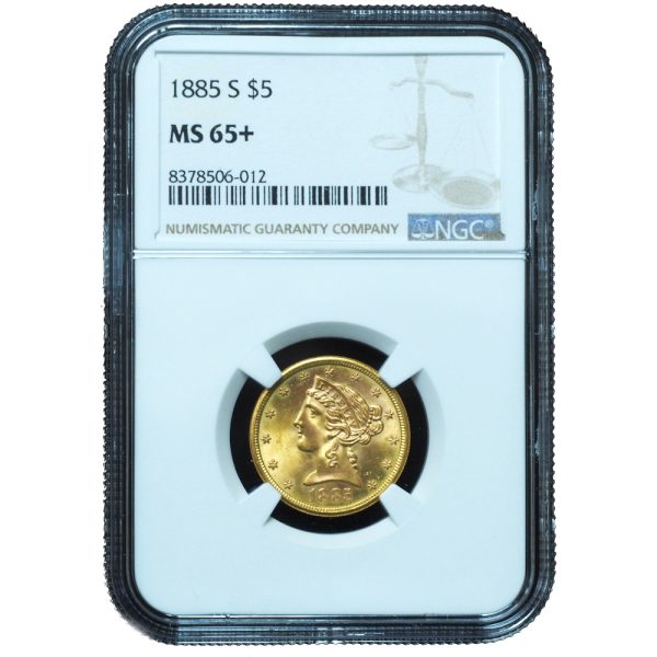 1885-S $5 Gold Liberty Half Eagle MS65+ NGC