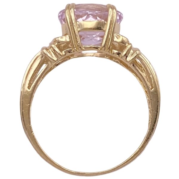 3.30ct Morganite Solitaire Ring 14K Gold profile