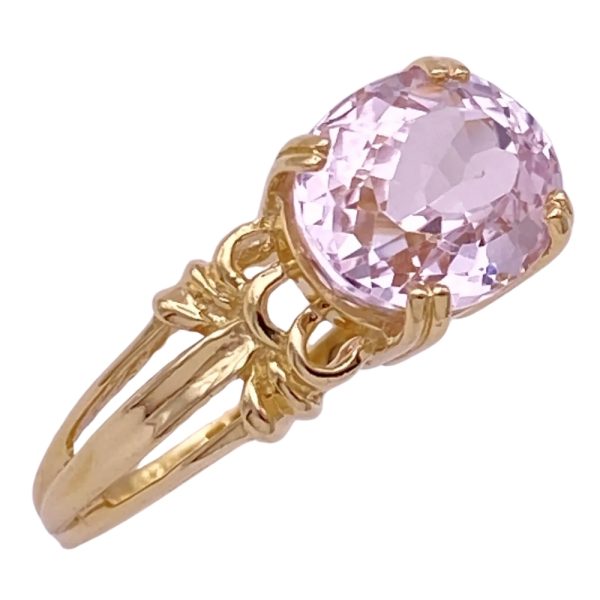 3.30ct Morganite Solitaire Ring 14K Gold side