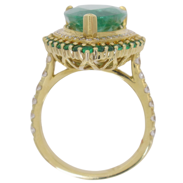 4.77ct Natural Emerald with Double Halo Ring 14K (2)