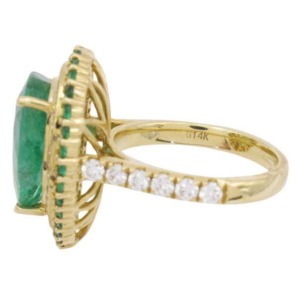 4.77ct Natural Emerald with Double Halo Ring 14K (4)