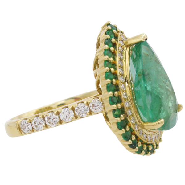 4.77ct Natural Emerald with Double Halo Ring 14K (5)