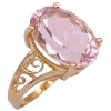 4.80ctw Morganite Solitaire Ring 14K Gold side
