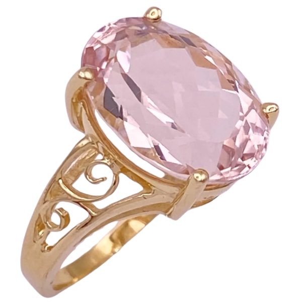 4.80ctw Morganite Solitaire Ring 14K Gold side