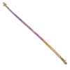 7.41ctw Rainbow Ombre Sapphire Line Bracelet 14k Gold