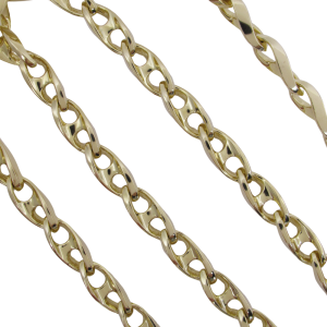 7mm Twisted Mariner Fancy Link Gold Chain 14K, 23'' (1)