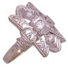 Art Deco 0.18ctw Diamond Ring 14K White Gold side angle