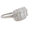 Art Deco Emerald Cut Diamond East to West Frame Ring Platinum (1)