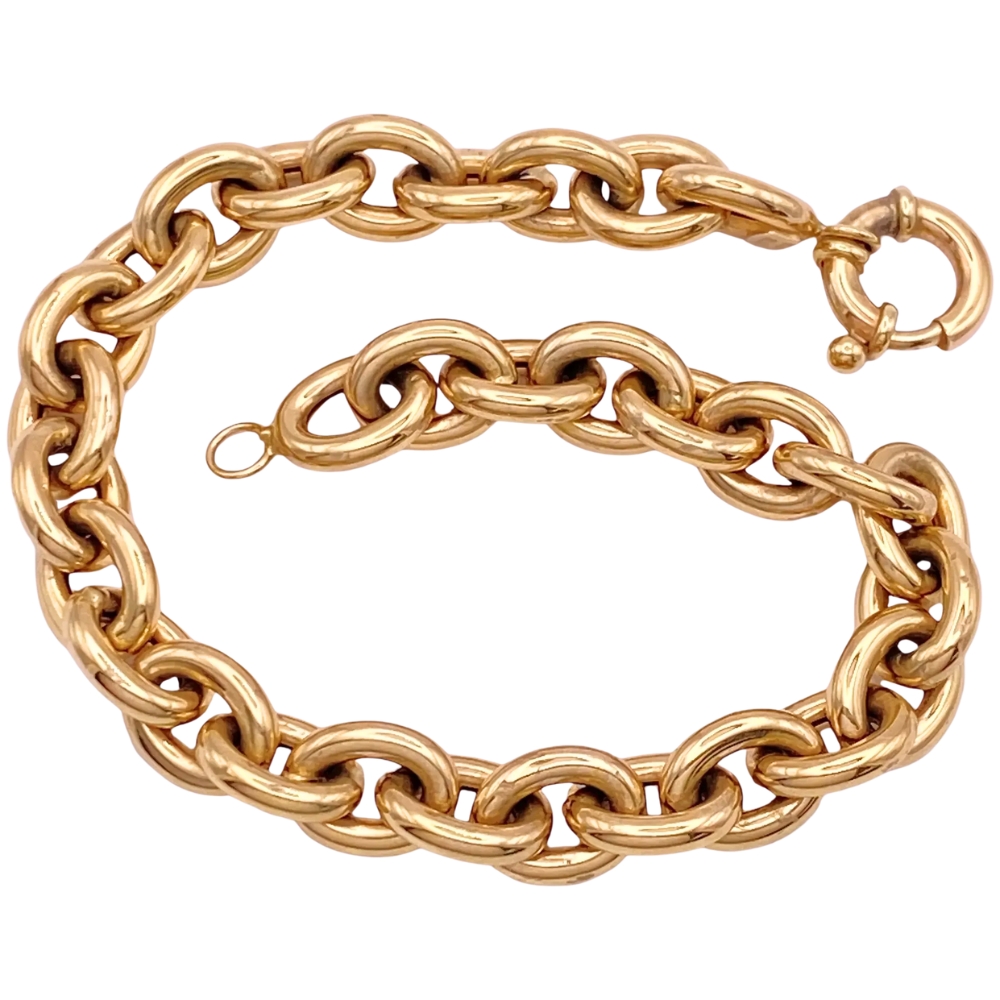 Chunky Oval Link Fashion Bracelet 14K Gold