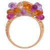 Citrine & Briolette Gemstone Framed Ring 14K Gold side profile