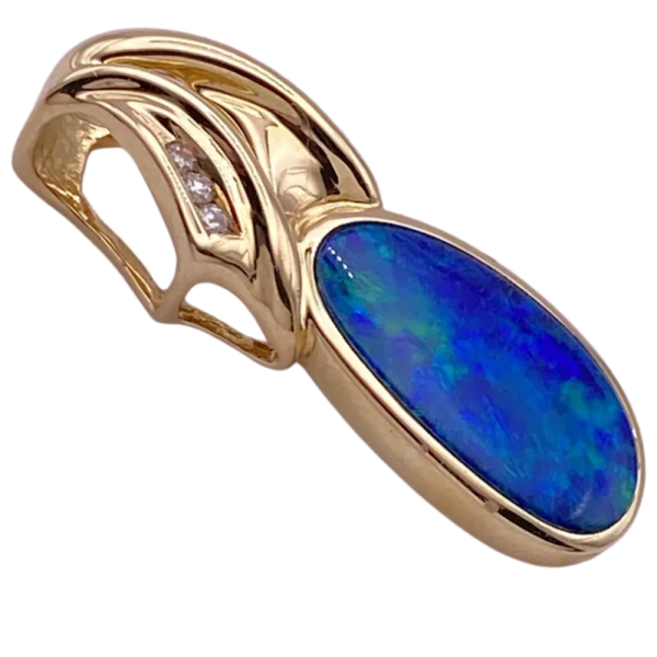Contemporary Boulder Opal Slide Pendant 14K (2)