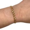 Double Link Charm Bracelet 14K Gold 7 Length worn