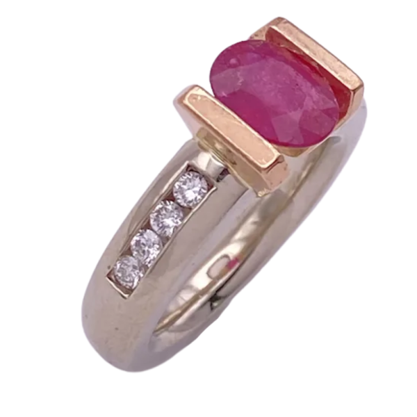 Gelin Abaci 1.95ctw Natural Ruby Tension Set Ring 14K (1)