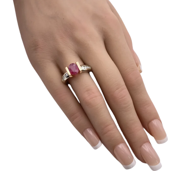 Gelin Abaci 1.95ctw Natural Ruby Tension Set Ring 14K (3)