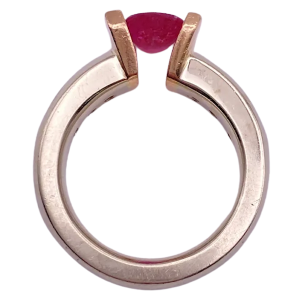 Gelin Abaci 1.95ctw Natural Ruby Tension Set Ring 14K (4)