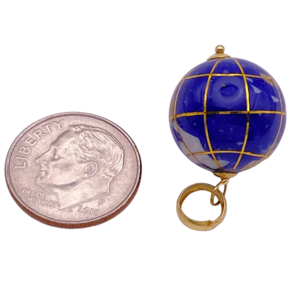 Intarsia Inlay Globe Charm 14K Gold Michael Anthony