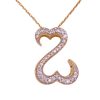 Jane Seymour 0.50ctw Diamond Open Heart Necklace 14K Gold close up