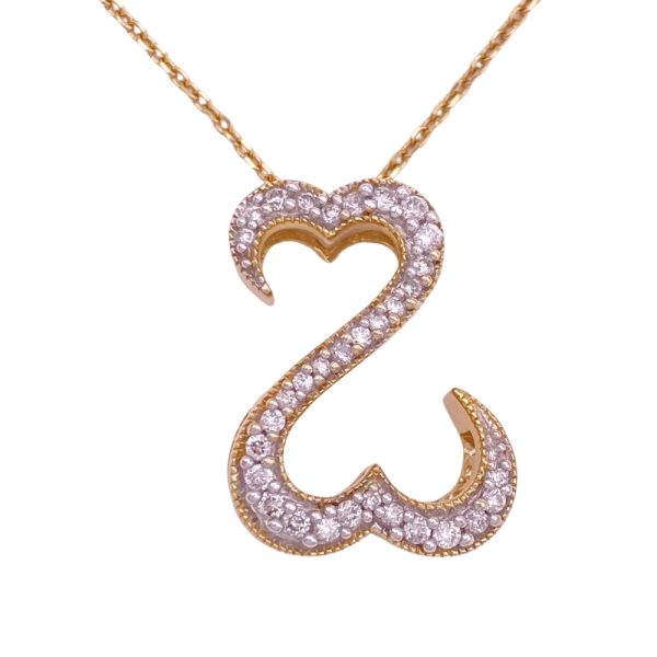 Jane Seymour 0.50ctw Diamond Open Heart Necklace 14K Gold close up