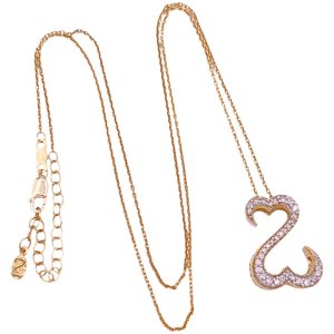 Jane Seymour 0.50ctw Diamond Open Heart Necklace 14K Gold full