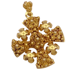 Jerusalem Crusaders Cross Pendant 14K