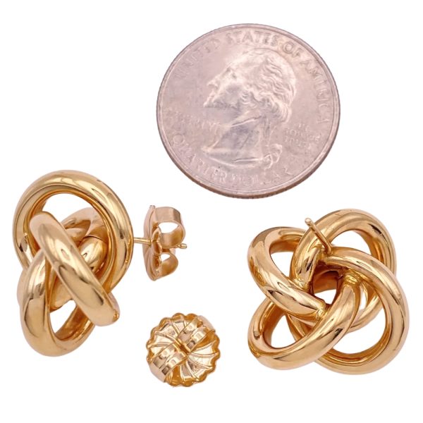 Knot Stud Earrings 14K Yellow Gold size