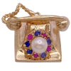 Moving Jeweled 3D Telephone Charm 14K (2)