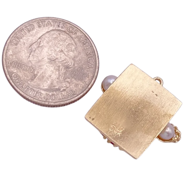 Moving Jeweled 3D Telephone Charm 14K