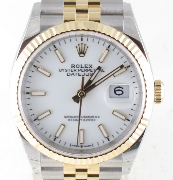 New (Unworn) Rolex 36MM Datejust (2025) Two Tone #126233 Front Close