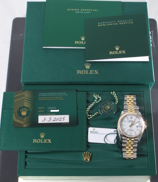 New (Unworn) Rolex 36MM Datejust (2025) Two Tone #126233 b and p