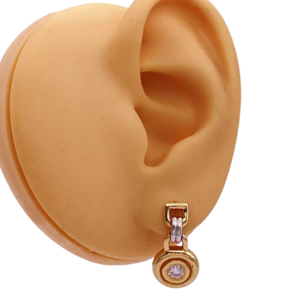 Petite Diamond Door-Knocker Earrings 14K Two-Tone