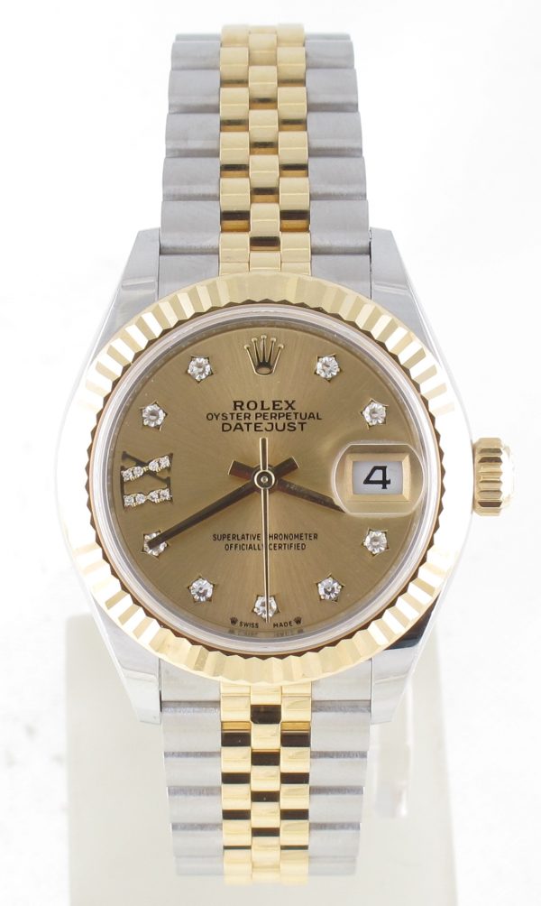 Pre-Owned Ladies Rolex 28MM Datejust (2024) Two Tone Model 279173 Front