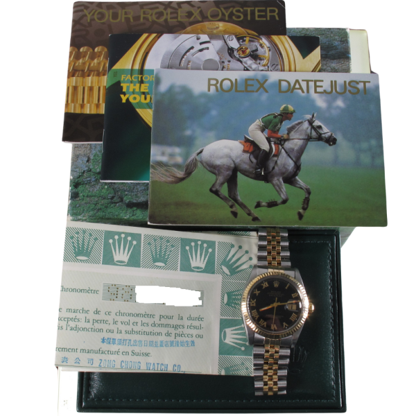 Pre-Owned Rolex 36MM Two Tone Datejust (1988) 16013 b and p