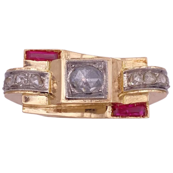 Retro 2.02ctw Ruby & Diamond Statement Ring 14K (1)
