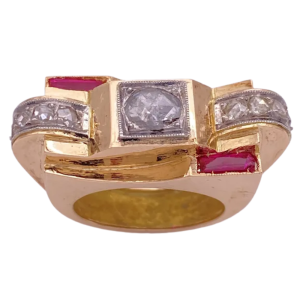 Retro 2.02ctw Ruby & Diamond Statement Ring 14K (3)