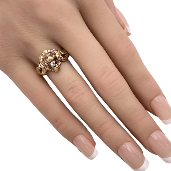 Victorian Lion Ring 10K