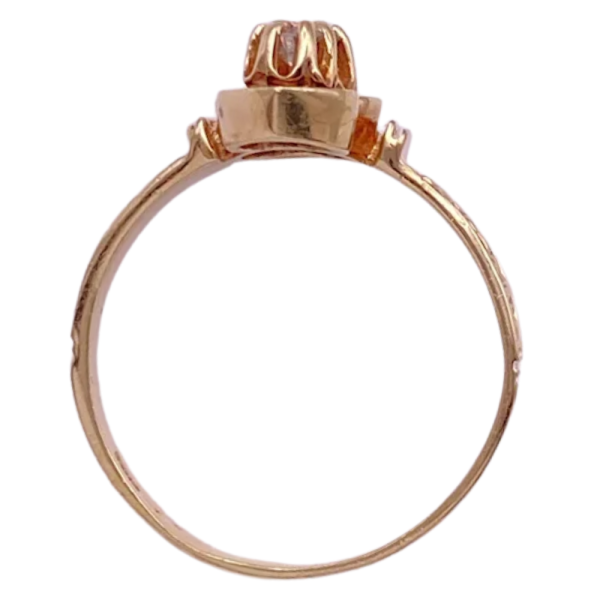 Victorian Revival Three-Stone Diamond Ring 14K