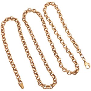 Vintage Belcher or Rolo Chain Necklace 14K Gold 22 Length
