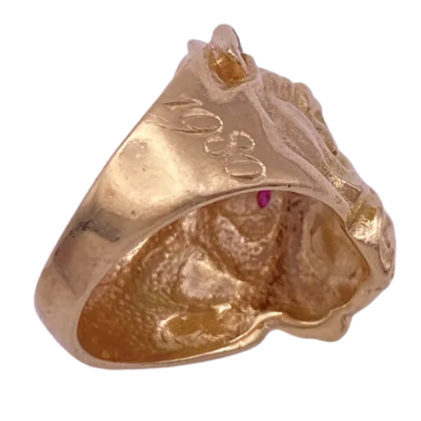 Vintage Detailed Bulldog Statement Ring 14K (4)
