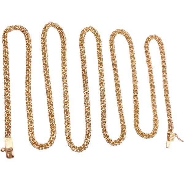 Vintage Double Link Necklace 14K Gold 30.5 Length full