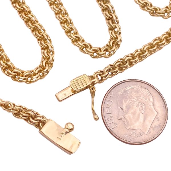 Vintage Double Link Necklace 14K Gold 30.5 Length size