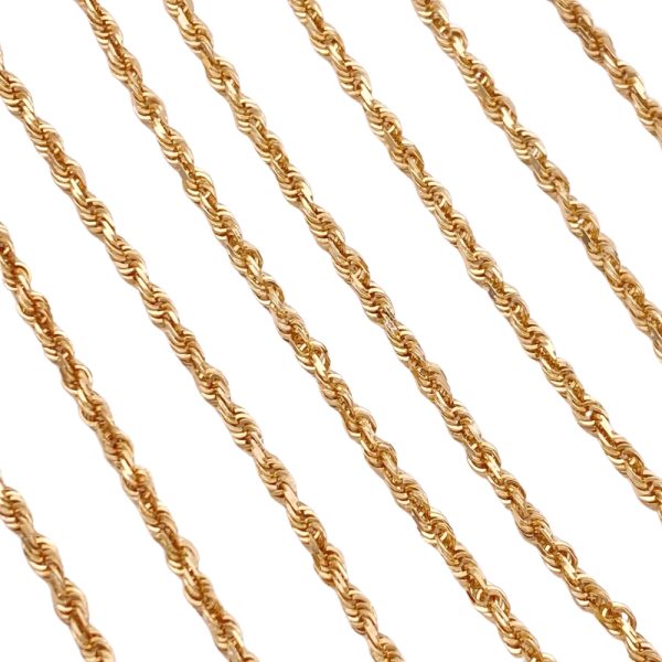 Vintage Rope Chain Necklace 14K Gold 24 Length