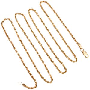 Vintage Rope Chain Necklace 14K Gold 24 Length full